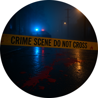 Tortenaufleger „True Crime & Crime“ – Essbares Fondantbild (rund ∅ 20 cm) Mein Shop