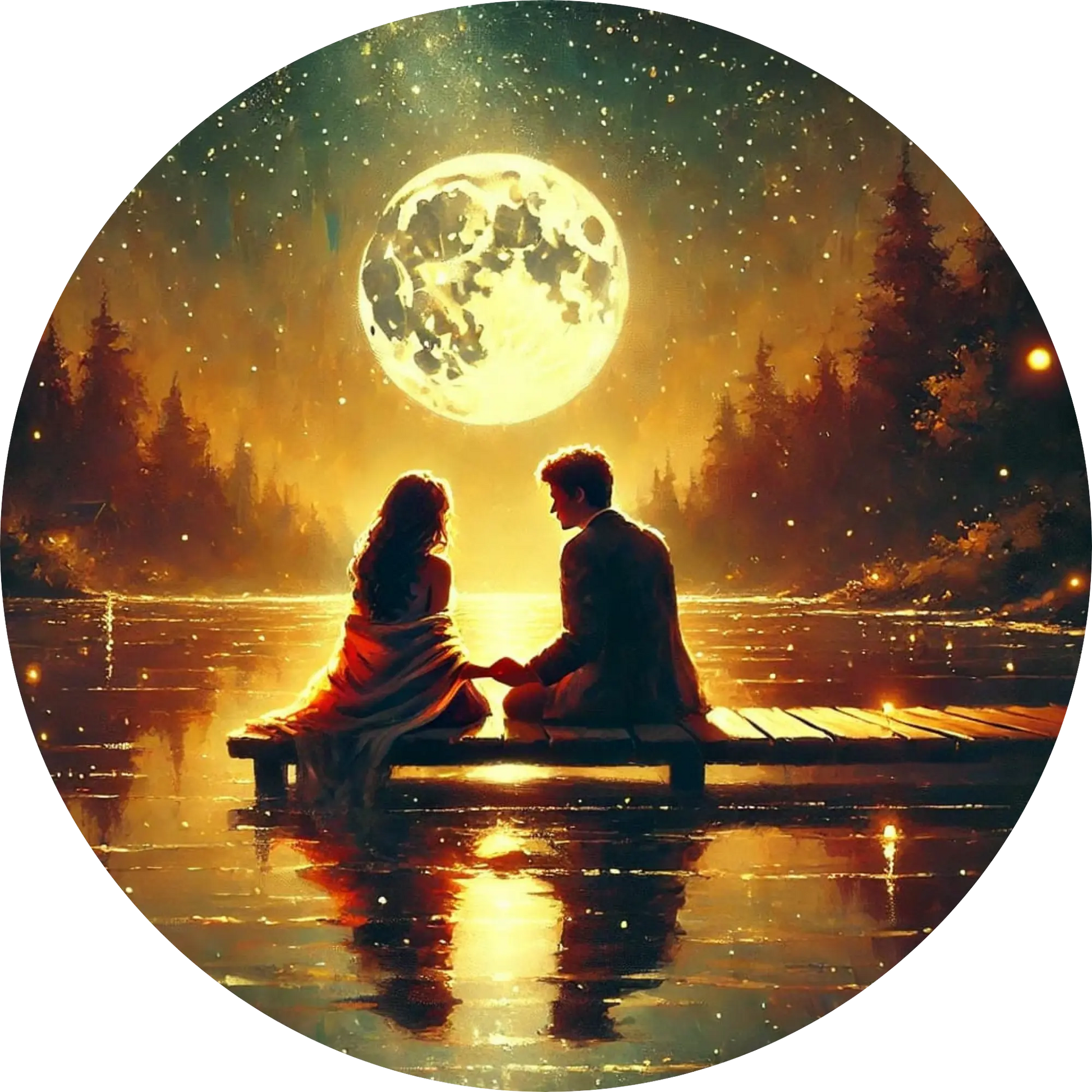 Tortenaufleger Romantik – Essbares Fondantbild (Erwachsene, rund ∅ 20 cm) - Tisch&Torte