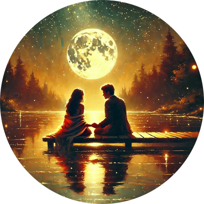 Tortenaufleger Romantik – Essbares Fondantbild (Erwachsene, rund ∅ 20 cm) - Tisch&Torte