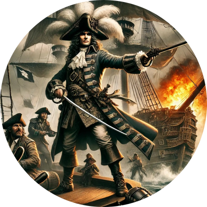 Tortenaufleger Seefahrer, Piraten & Atlantis – Essbares Fondantbild (Erwachsene, rund ∅ 20 cm) - Tisch&Torte