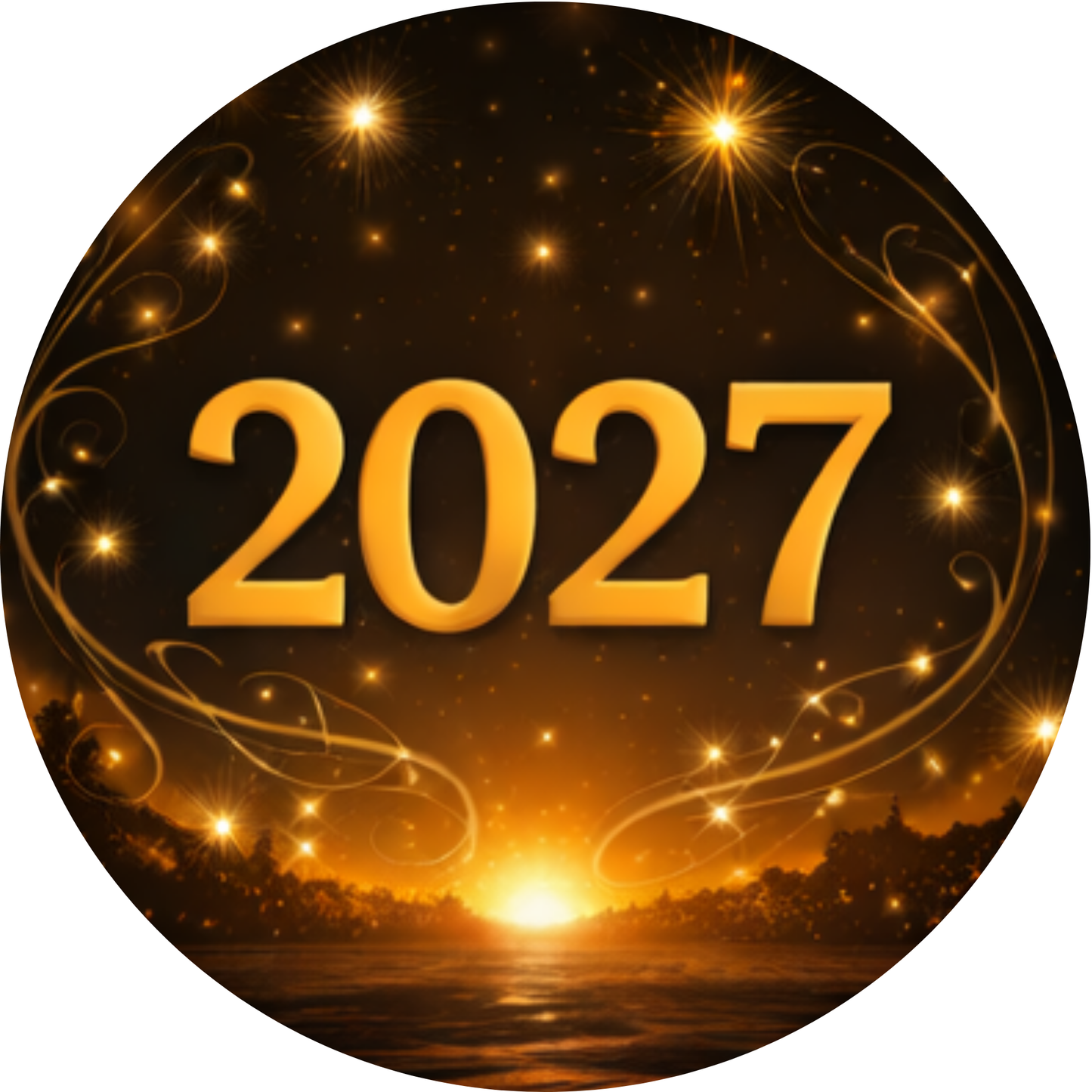 Tortenaufleger „Silvester“ – Essbares Fondantbild (rund ∅ 20 cm) Mein Shop