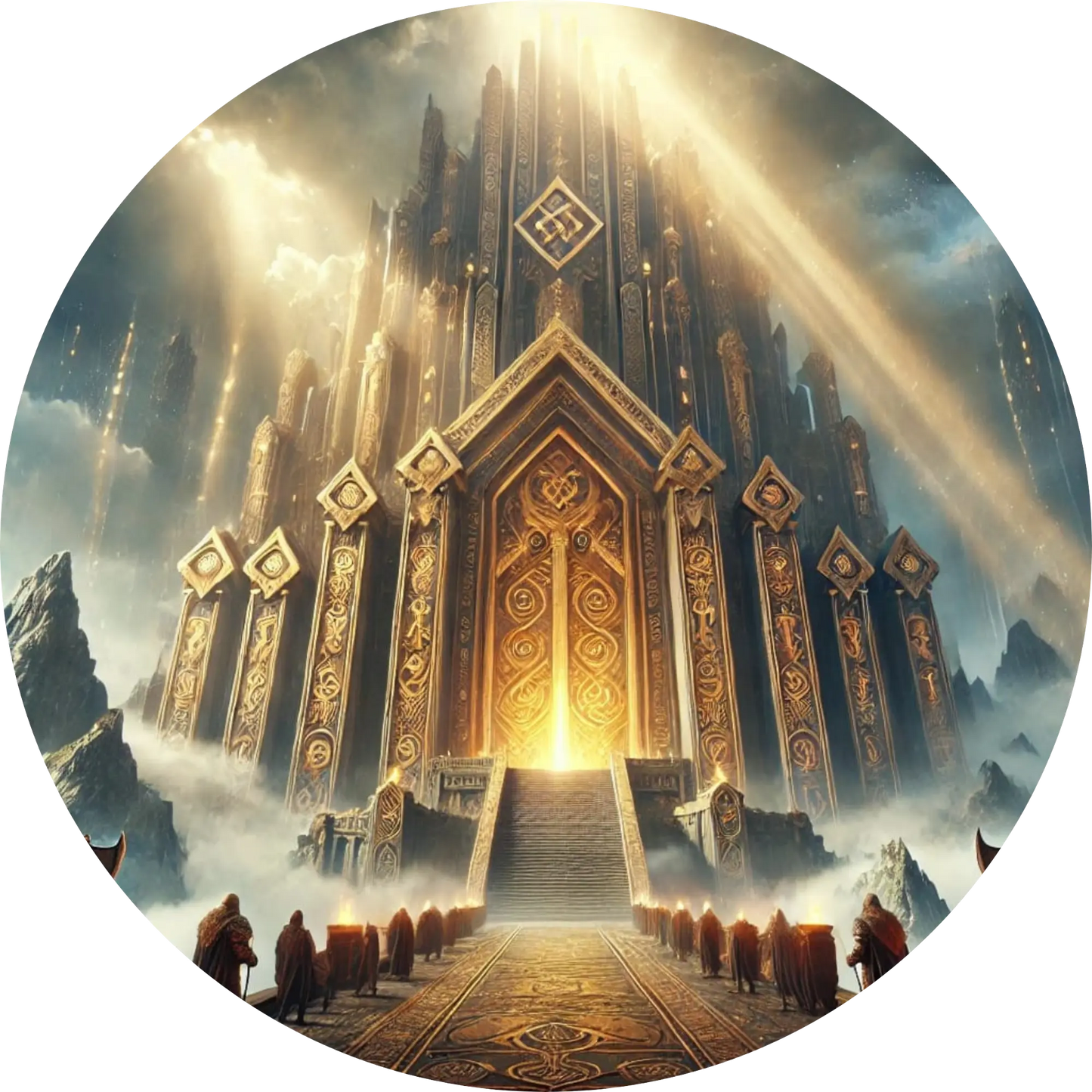 Tortenaufleger Nordische Mythologie – Essbares Fondantbild (Erwachsene, rund ∅ 20 cm) - Tisch&Torte