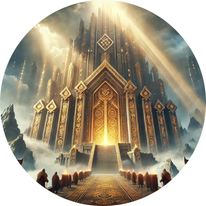 Tortenaufleger Nordische Mythologie – Essbares Fondantbild (Erwachsene, rund ∅ 20 cm) - Tisch&Torte