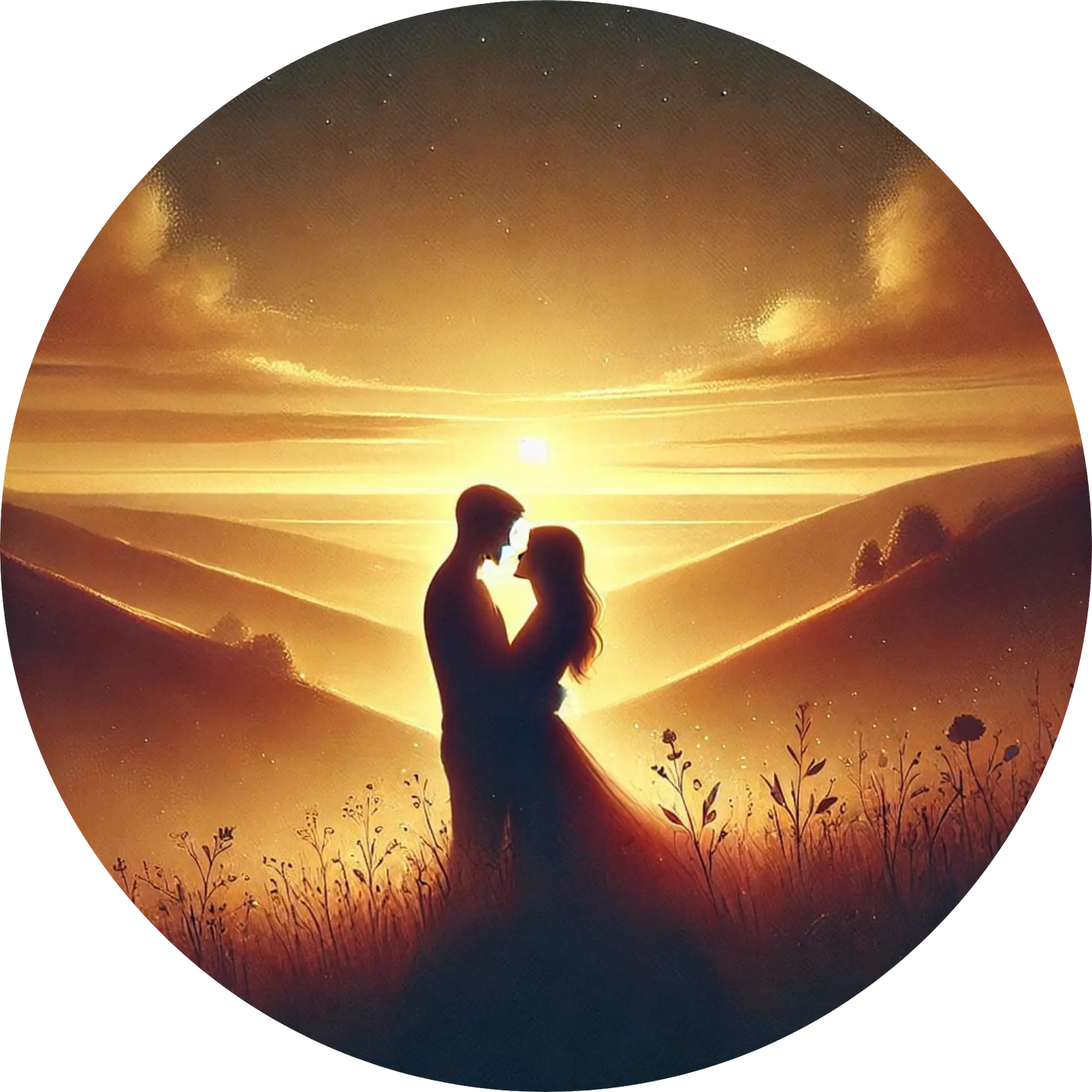 Tortenaufleger Romantik – Essbares Fondantbild (Erwachsene, rund ∅ 20 cm) - Tisch&Torte