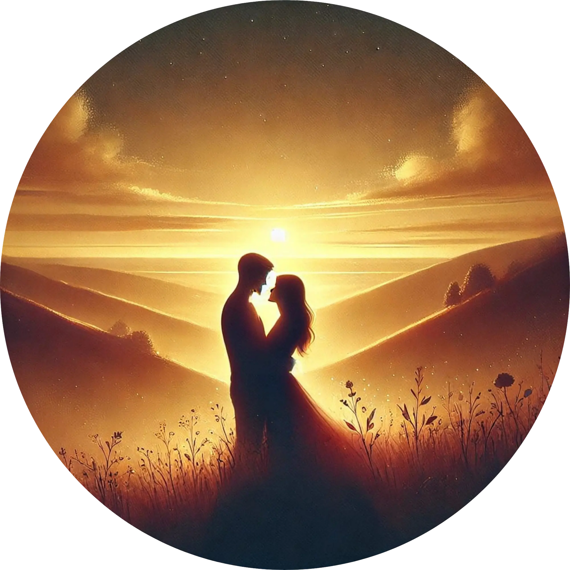 Tortenaufleger Romantik – Essbares Fondantbild (Erwachsene, rund ∅ 20 cm) - Tisch&Torte