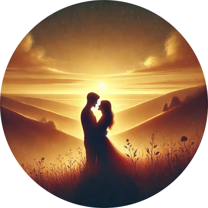 Tortenaufleger Romantik – Essbares Fondantbild (Erwachsene, rund ∅ 20 cm) - Tisch&Torte