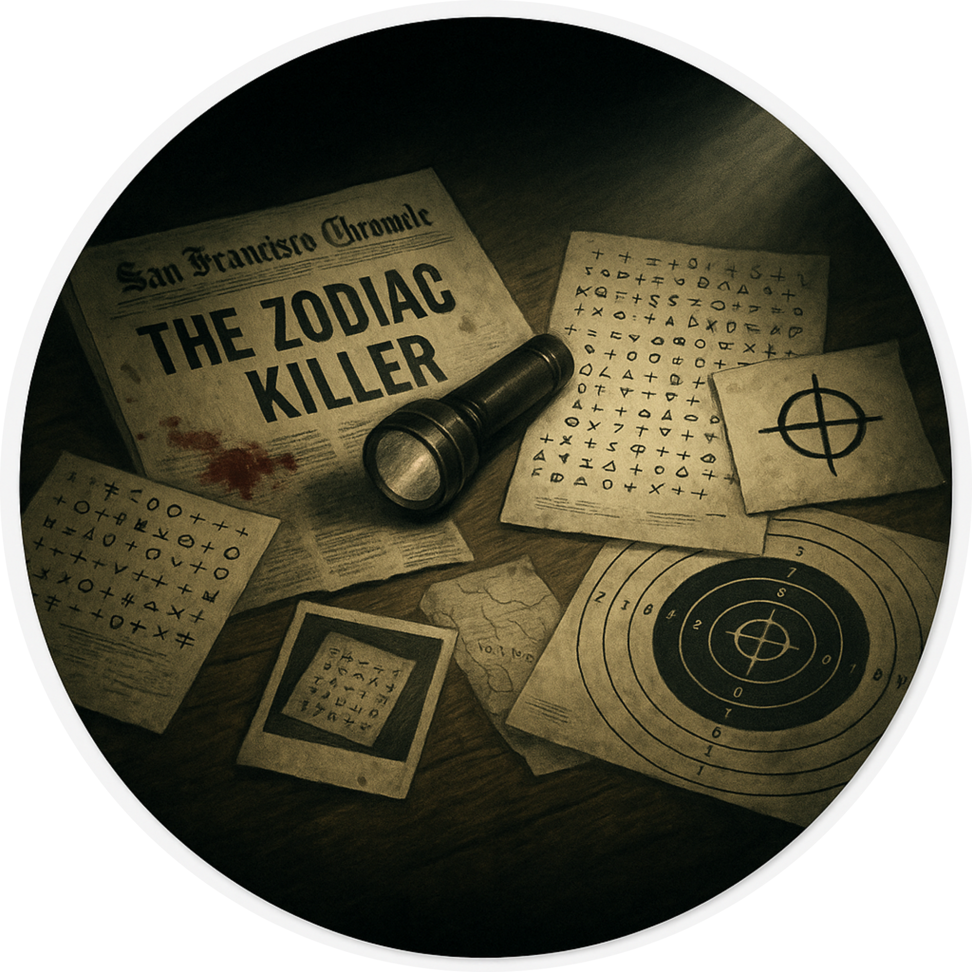 Tortenaufleger „True Crime & Crime“ – Essbares Fondantbild (rund ∅ 20 cm) Mein Shop