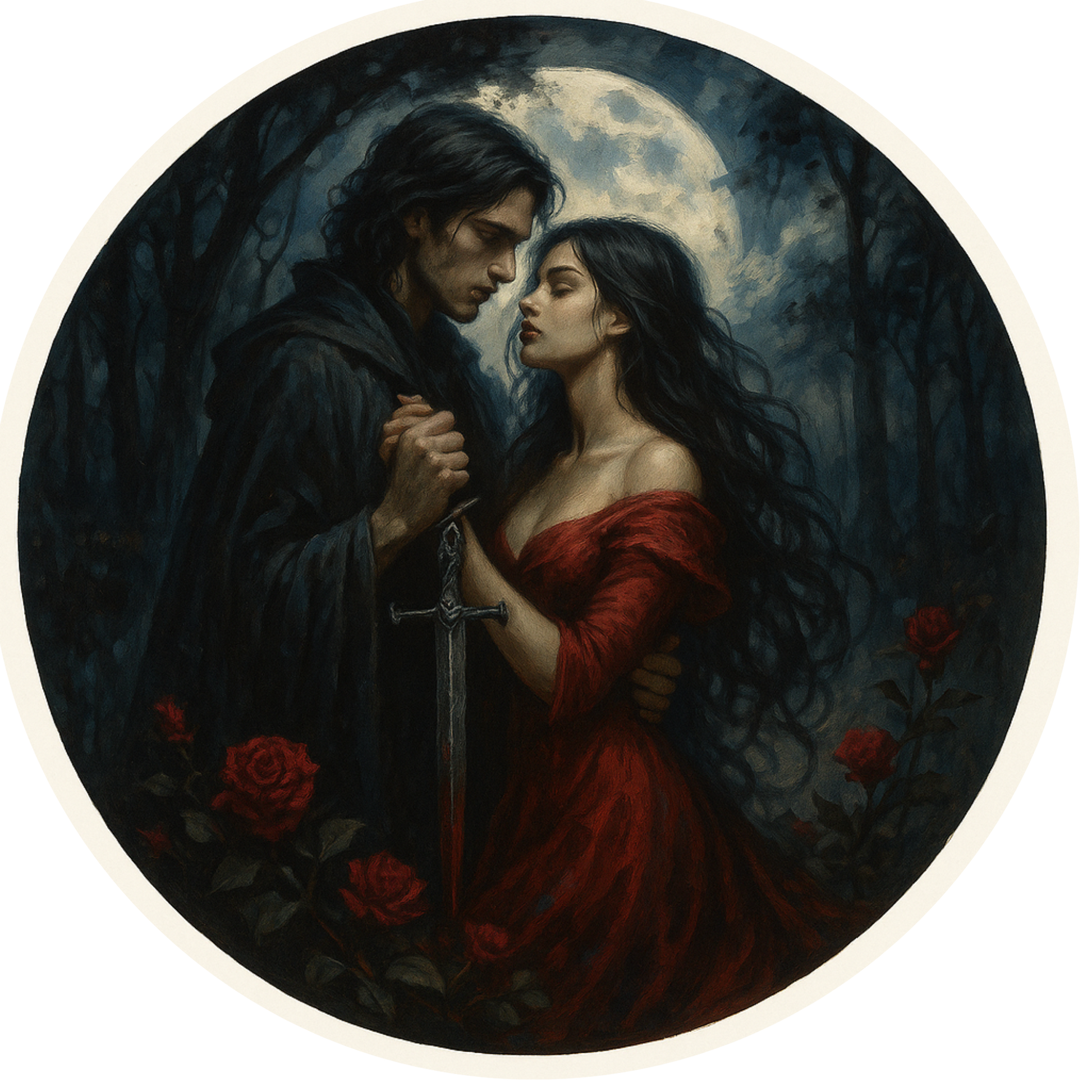 Tortenaufleger "Dark Romance & BookTok" – Essbares Fondantbild (rund ∅ 20 cm) Mein Shop