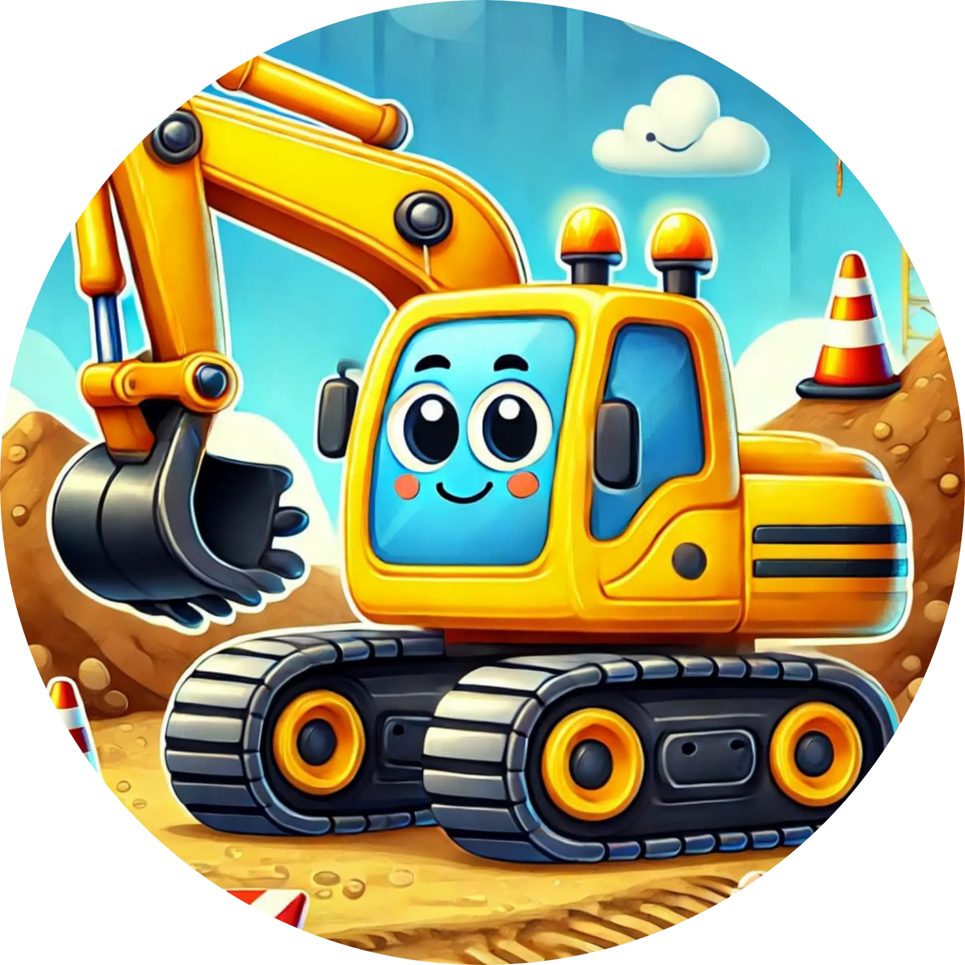 Tortenaufleger Fahrzeuge – Essbares Fondantbild (Kinder & Teenies, rund ∅ 20 cm) - Tisch&Torte