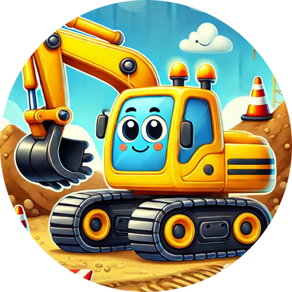 Tortenaufleger Fahrzeuge – Essbares Fondantbild (Kinder & Teenies, rund ∅ 20 cm) - Tisch&Torte