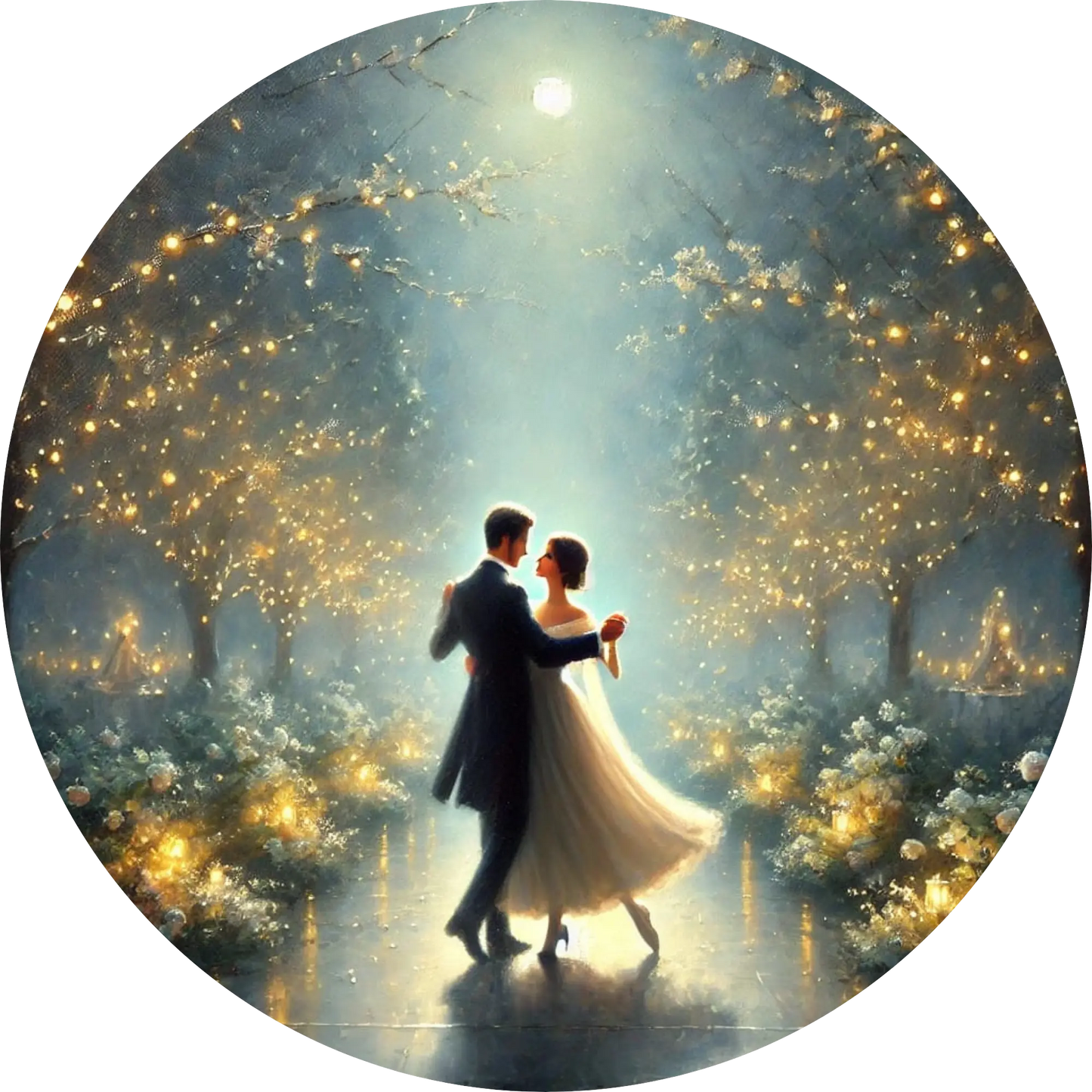 Tortenaufleger Hochzeit, Verlobung & zum Hochzeitstag – Essbares Fondantbild (Erwachsene, rund ∅ 20 cm) - Tisch&Torte