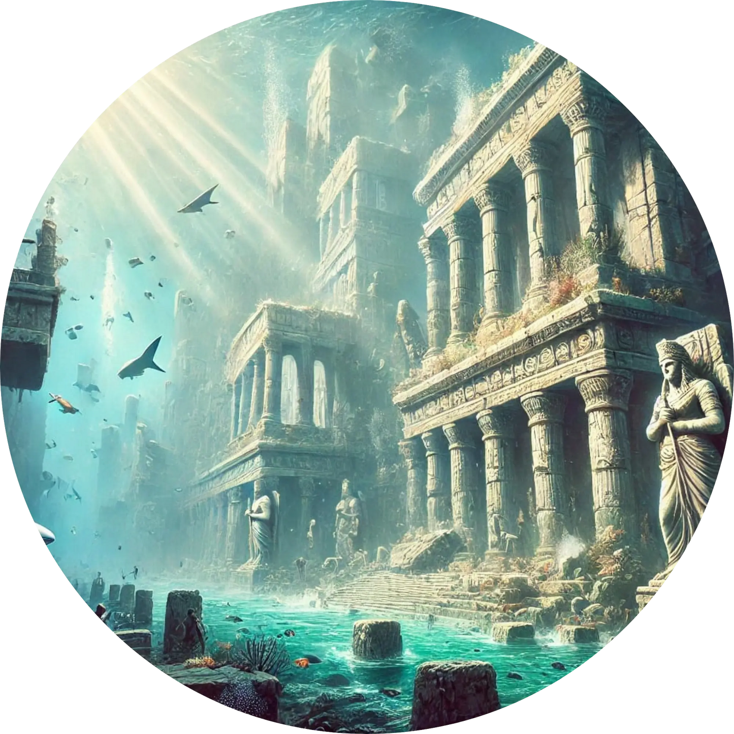 Tortenaufleger Seefahrer, Piraten & Atlantis – Essbares Fondantbild (Erwachsene, rund ∅ 20 cm) - Tisch&Torte