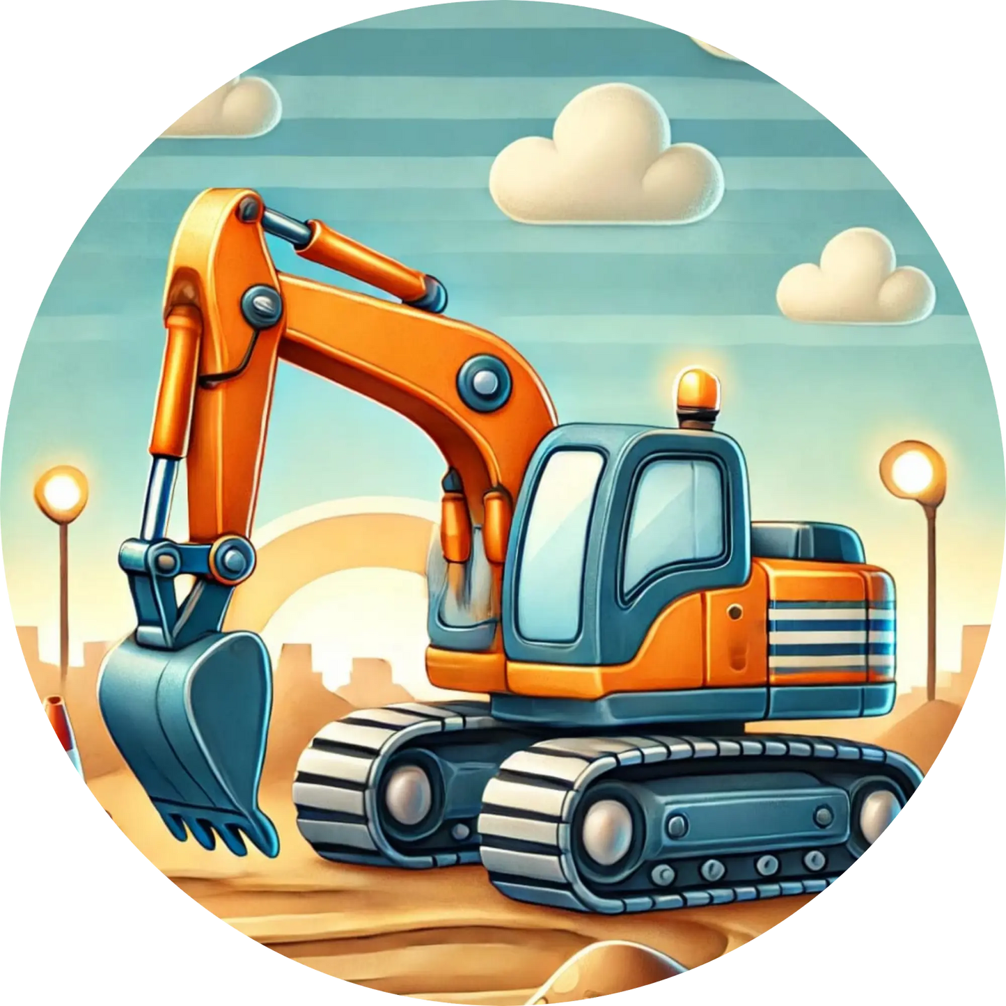 Tortenaufleger Fahrzeuge – Essbares Fondantbild (Kinder & Teenies, rund ∅ 20 cm) - Tisch&Torte