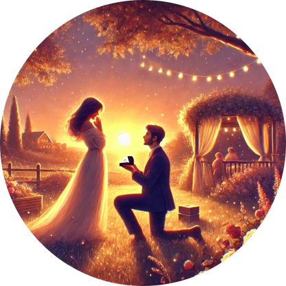 Tortenaufleger Hochzeit, Verlobung & zum Hochzeitstag – Essbares Fondantbild (Erwachsene, rund ∅ 20 cm) - Tisch&Torte