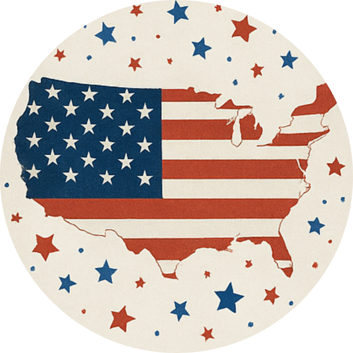 Amerikanische Flagge mit Sternen in rot blau