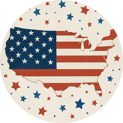 Amerikanische Flagge mit Sternen in rot blau