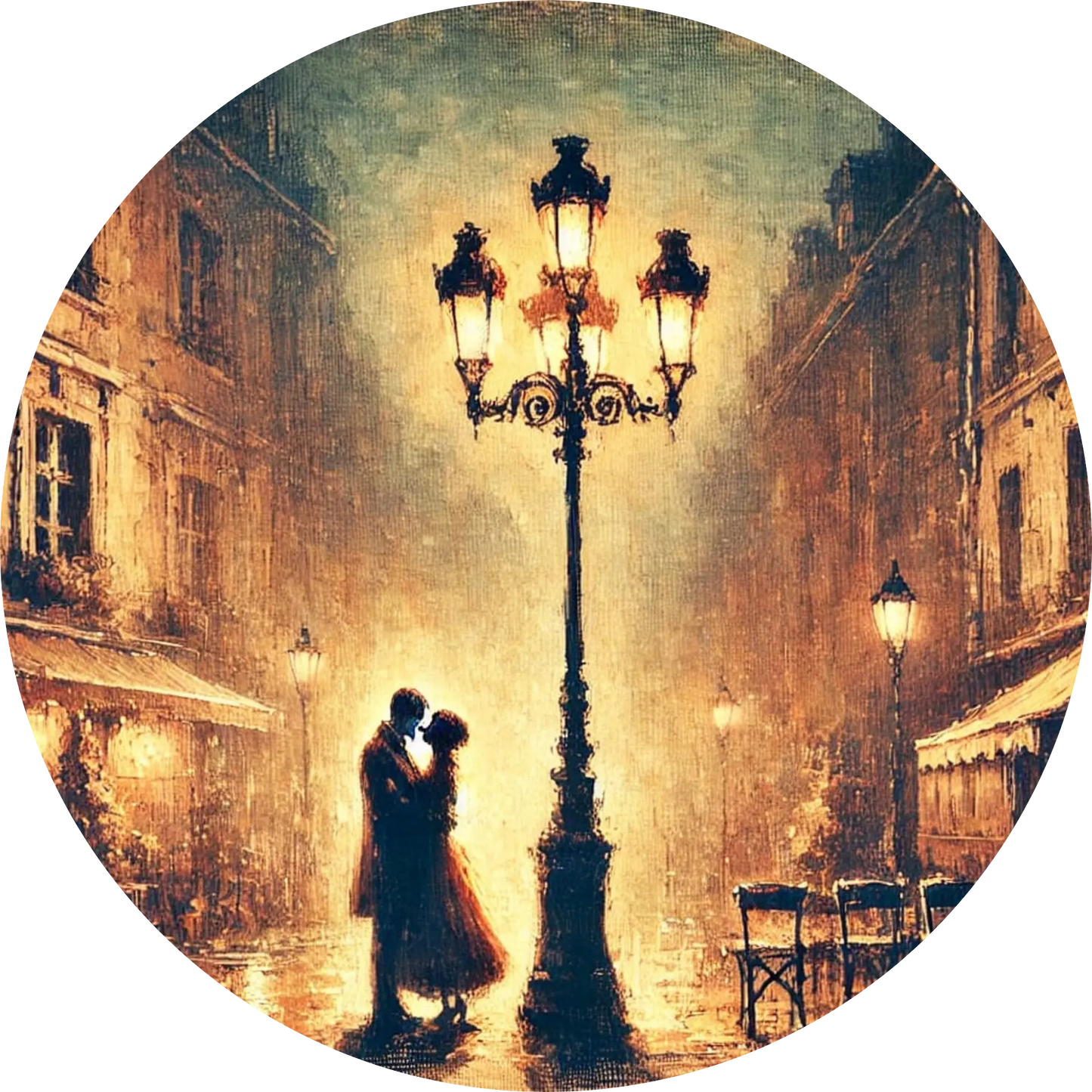 Tortenaufleger Romantik – Essbares Fondantbild (Erwachsene, rund ∅ 20 cm) - Tisch&Torte