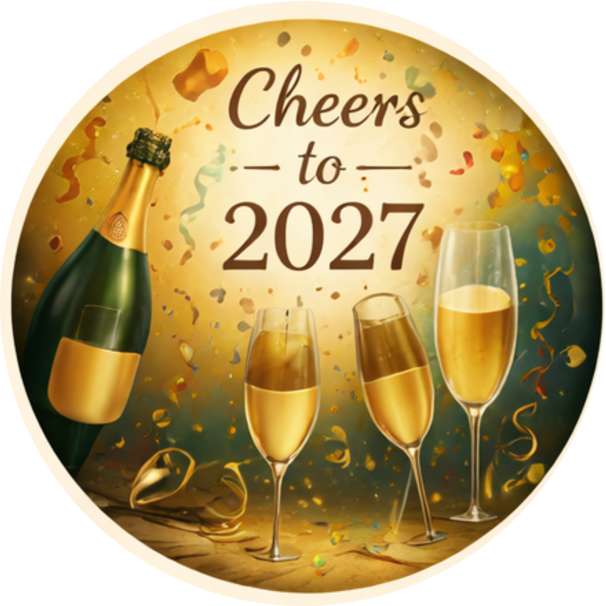 Tortenaufleger „Silvester“ – Essbares Fondantbild (rund ∅ 20 cm) Mein Shop