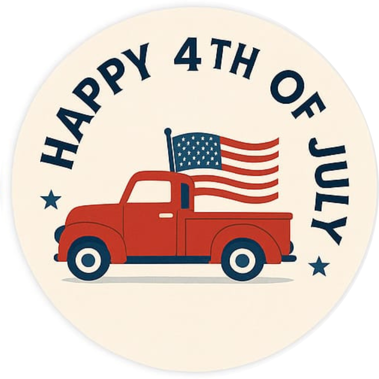 Tortenaufleger 4th of July – Essbares Fondantbild (Erwachsene, rund ∅ 20 cm) Mein Shop