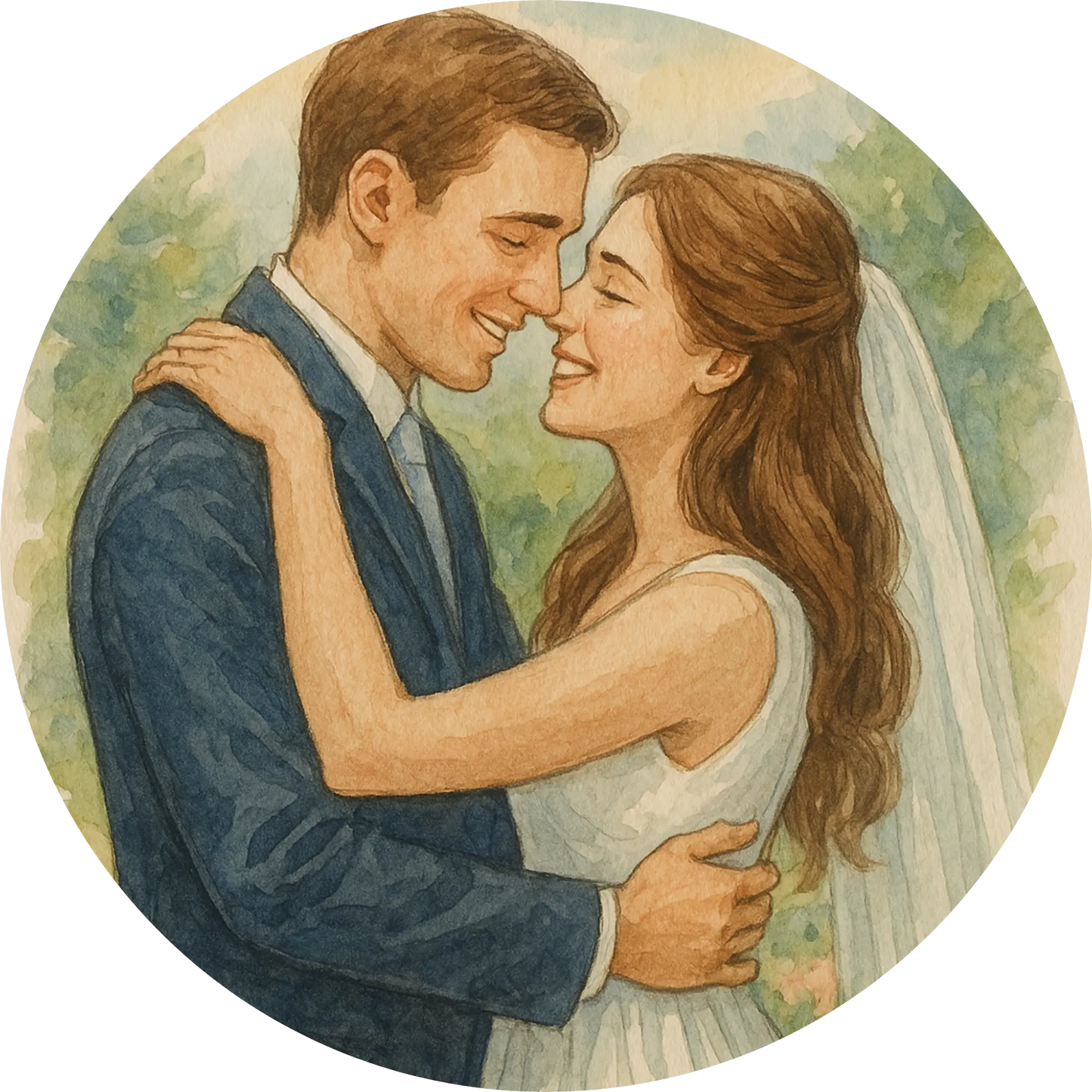 Tortenaufleger Hochzeit, Verlobung & zum Hochzeitstag – Essbares Fondantbild (Erwachsene, rund ∅ 20 cm) - Tisch&Torte