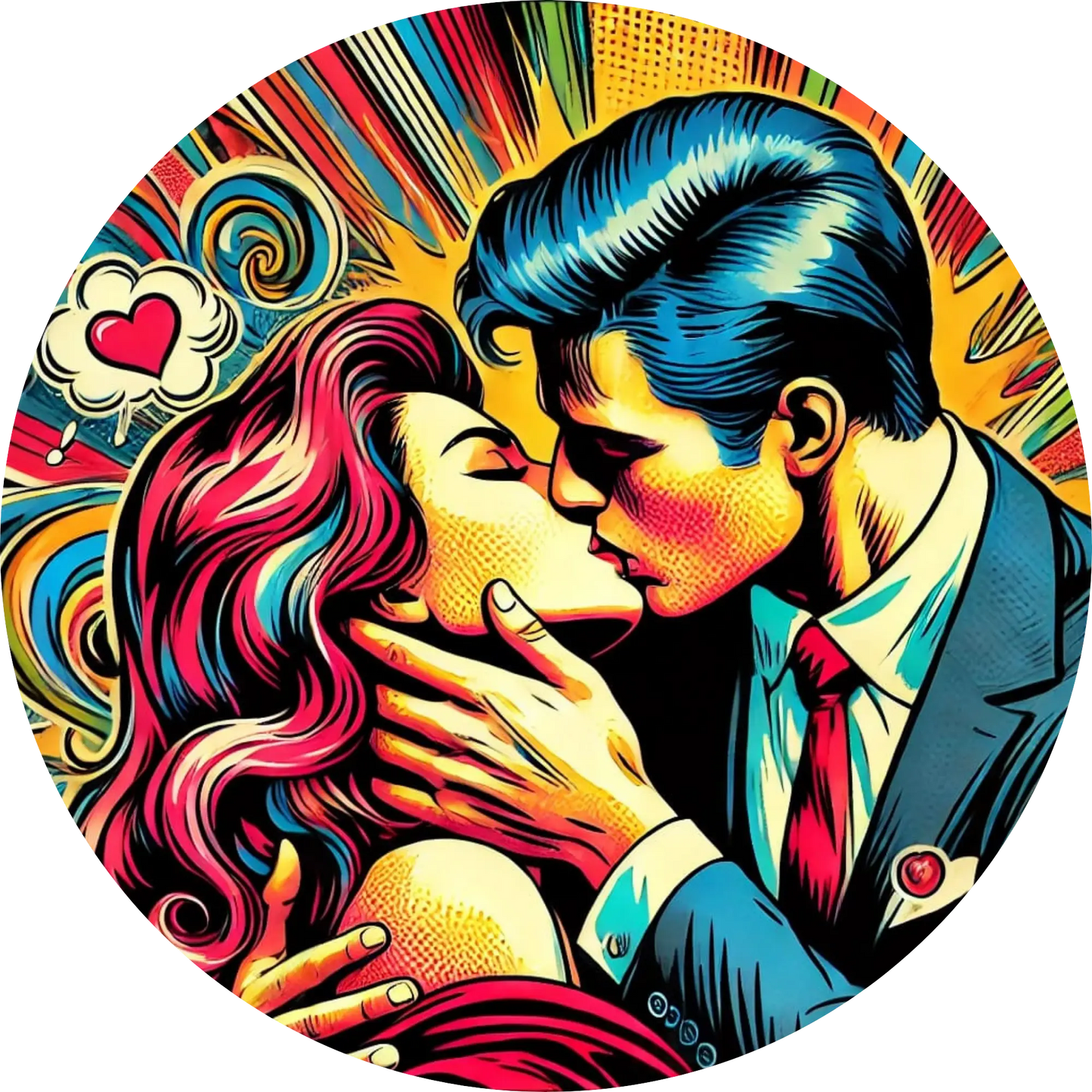 Tortenaufleger Romantik – Essbares Fondantbild (Erwachsene, rund ∅ 20 cm) - Tisch&Torte