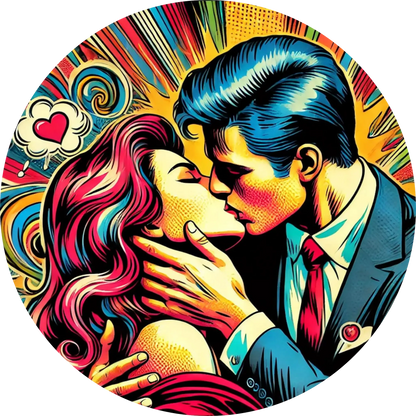 Tortenaufleger Romantik – Essbares Fondantbild (Erwachsene, rund ∅ 20 cm) - Tisch&Torte