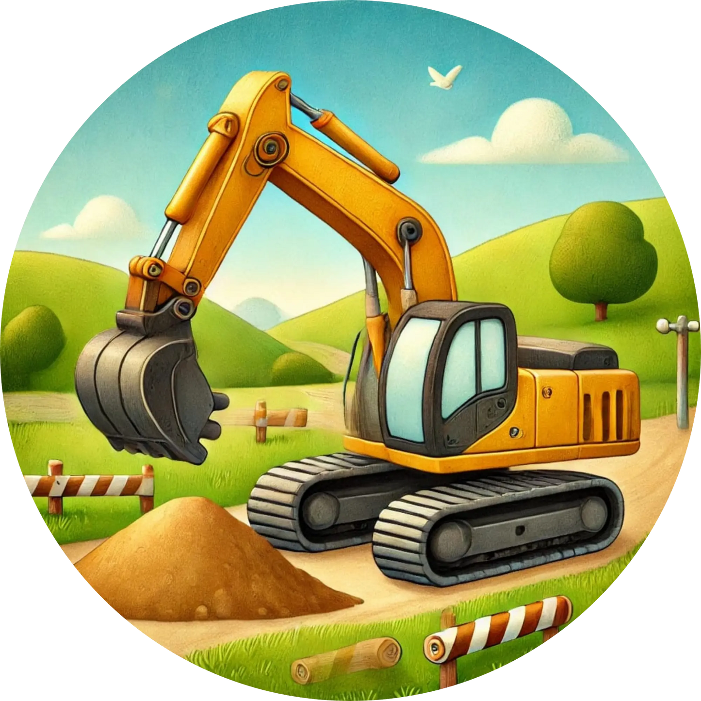 Tortenaufleger Fahrzeuge – Essbares Fondantbild (Kinder & Teenies, rund ∅ 20 cm) - Tisch&Torte