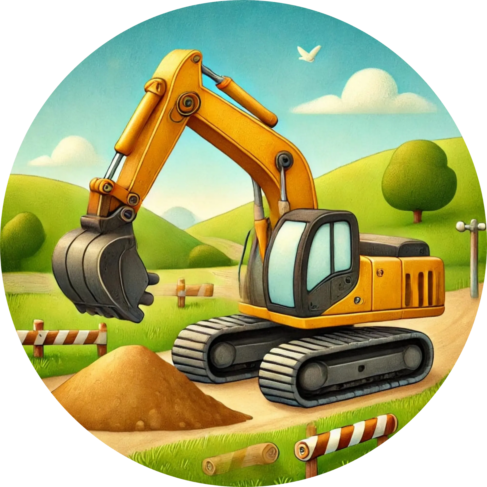 Tortenaufleger Fahrzeuge – Essbares Fondantbild (Kinder & Teenies, rund ∅ 20 cm) - Tisch&Torte