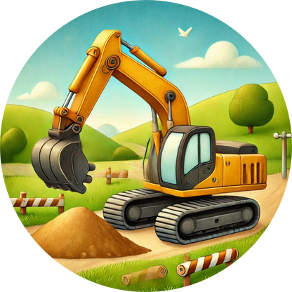 Tortenaufleger Fahrzeuge – Essbares Fondantbild (Kinder & Teenies, rund ∅ 20 cm) - Tisch&Torte