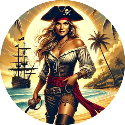 Tortenaufleger Seefahrer, Piraten & Atlantis – Essbares Fondantbild (Erwachsene, rund ∅ 20 cm) - Tisch&Torte