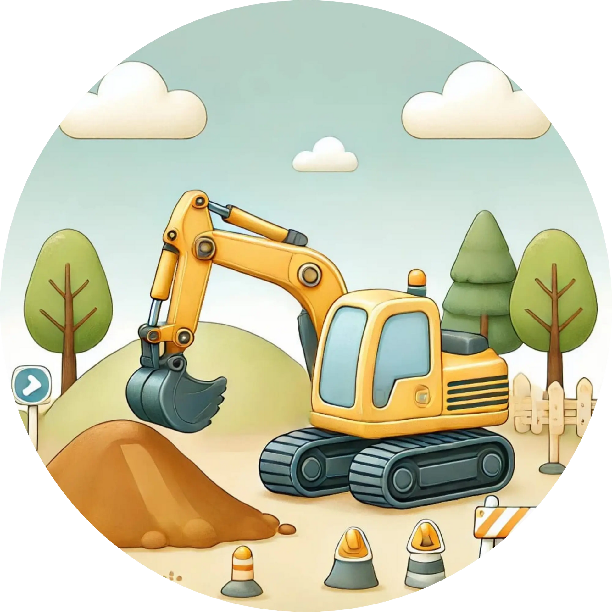 Tortenaufleger Fahrzeuge – Essbares Fondantbild (Kinder & Teenies, rund ∅ 20 cm) - Tisch&Torte