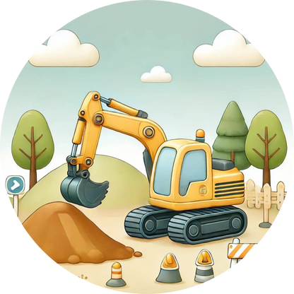 Tortenaufleger Fahrzeuge – Essbares Fondantbild (Kinder & Teenies, rund ∅ 20 cm) - Tisch&Torte