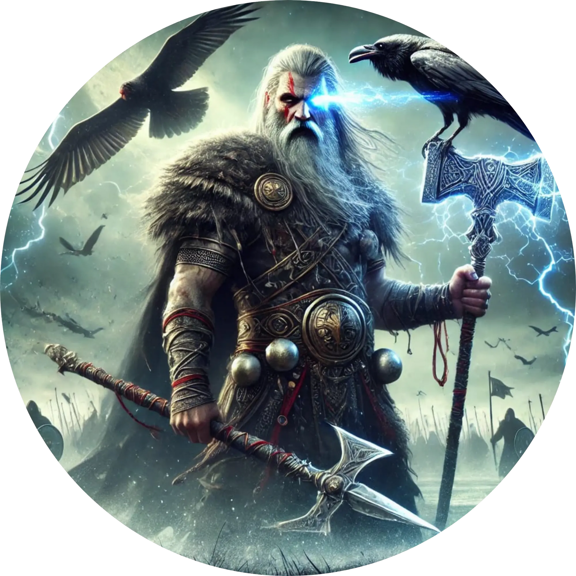 Tortenaufleger Nordische Mythologie – Essbares Fondantbild (Erwachsene, rund ∅ 20 cm) - Tisch&Torte