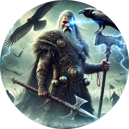 Tortenaufleger Nordische Mythologie – Essbares Fondantbild (Erwachsene, rund ∅ 20 cm) - Tisch&Torte