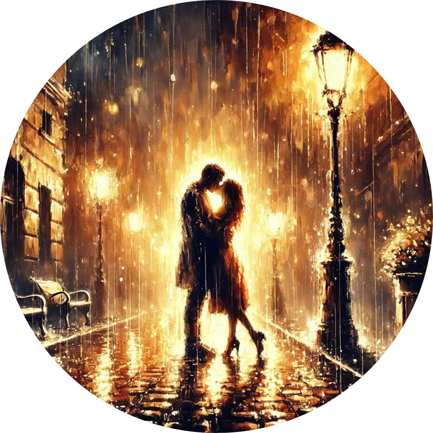 Tortenaufleger Romantik – Essbares Fondantbild (Erwachsene, rund ∅ 20 cm) - Tisch&Torte