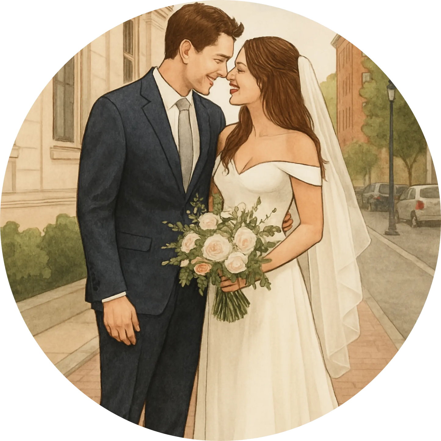 Tortenaufleger Hochzeit, Verlobung & zum Hochzeitstag – Essbares Fondantbild (Erwachsene, rund ∅ 20 cm) - Tisch&Torte