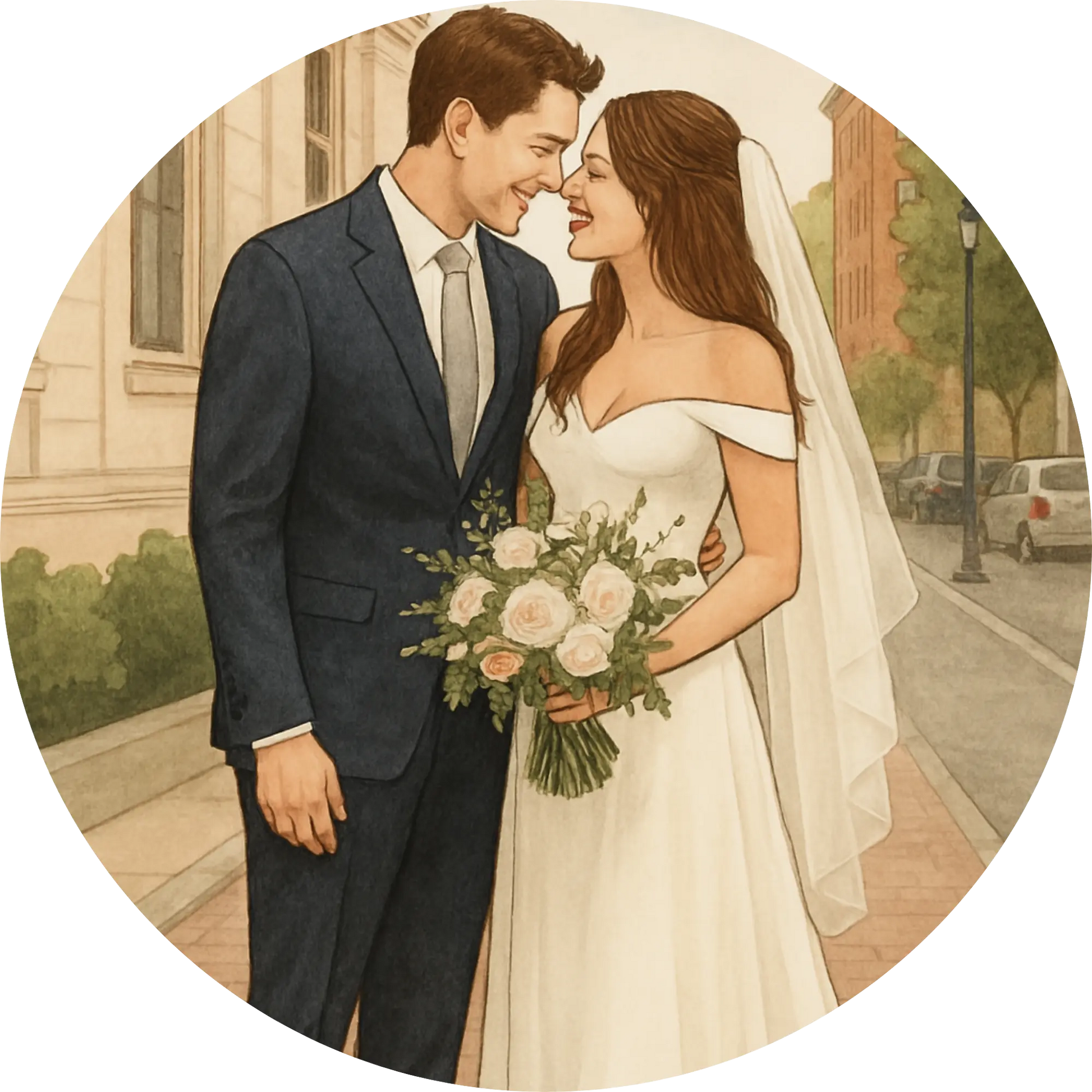 Tortenaufleger Hochzeit, Verlobung & zum Hochzeitstag – Essbares Fondantbild (Erwachsene, rund ∅ 20 cm) - Tisch&Torte