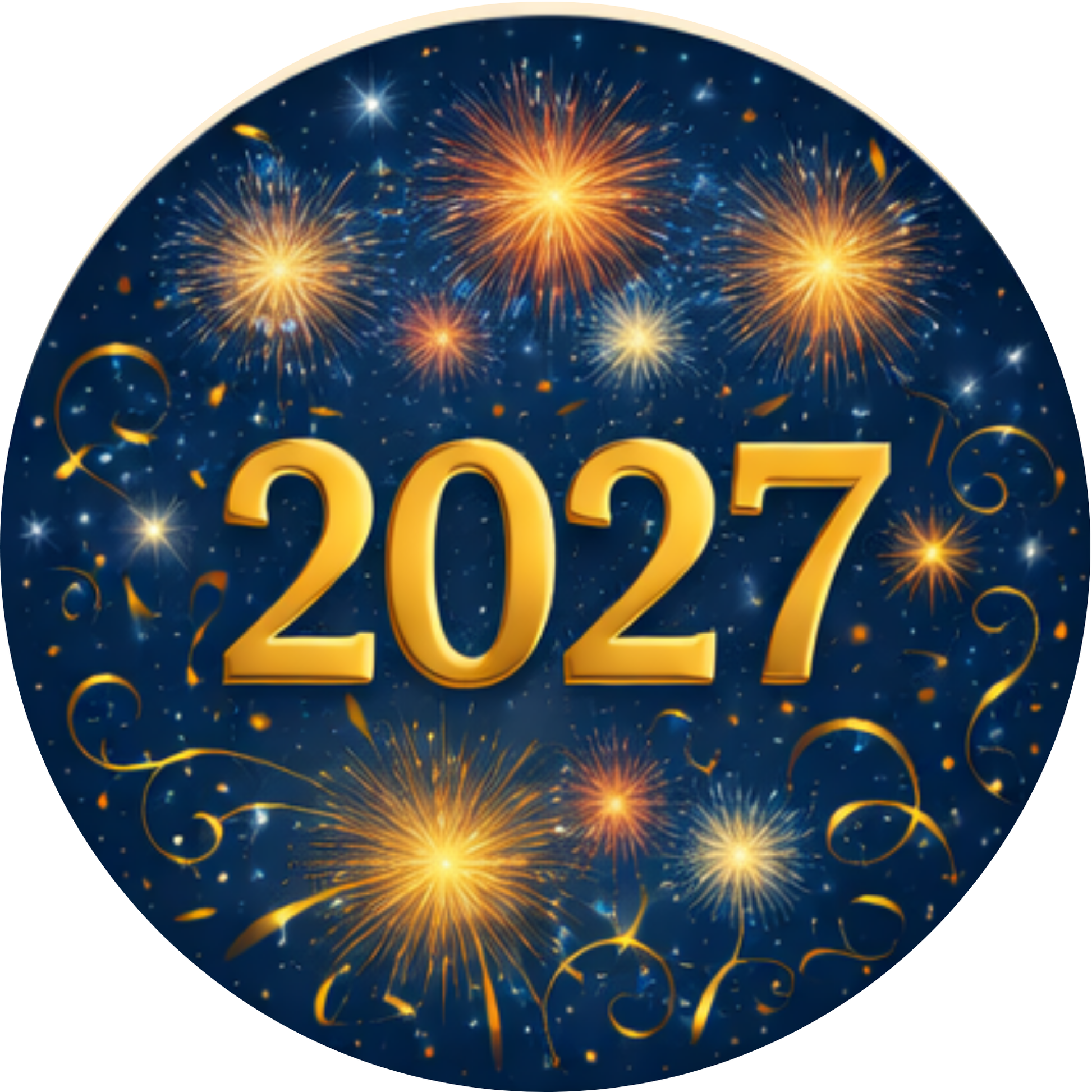 Tortenaufleger „Silvester“ – Essbares Fondantbild (rund ∅ 20 cm) Mein Shop