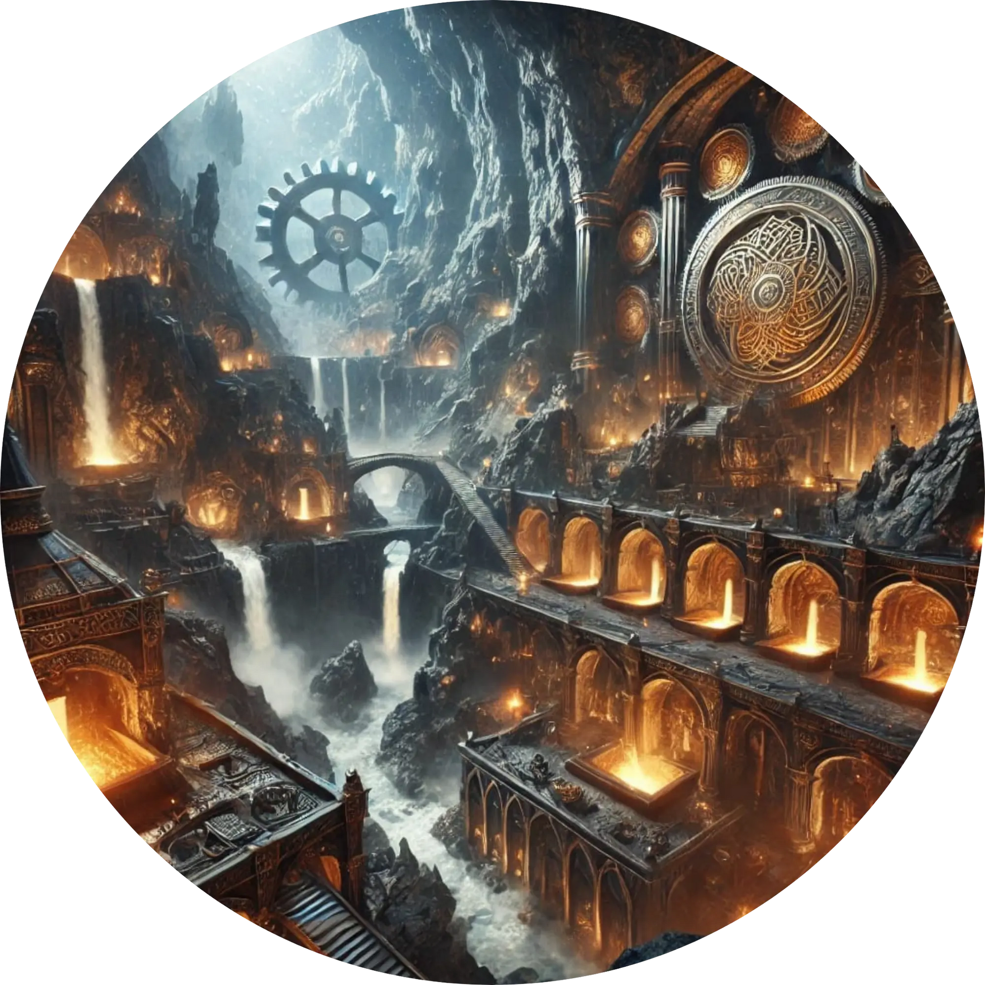 Tortenaufleger Nordische Mythologie – Essbares Fondantbild (Erwachsene, rund ∅ 20 cm) - Tisch&Torte