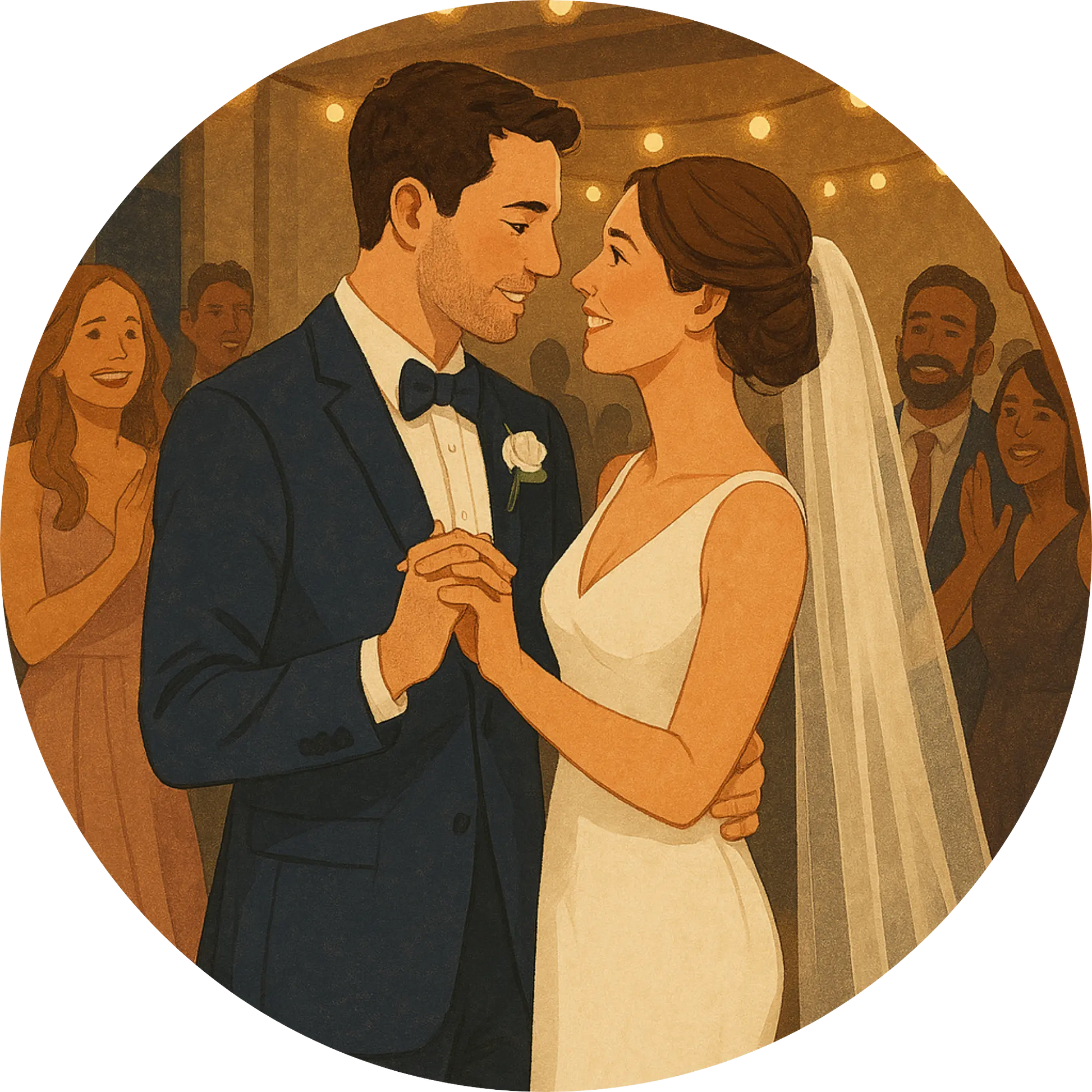 Tortenaufleger Hochzeit, Verlobung & zum Hochzeitstag – Essbares Fondantbild (Erwachsene, rund ∅ 20 cm) - Tisch&Torte