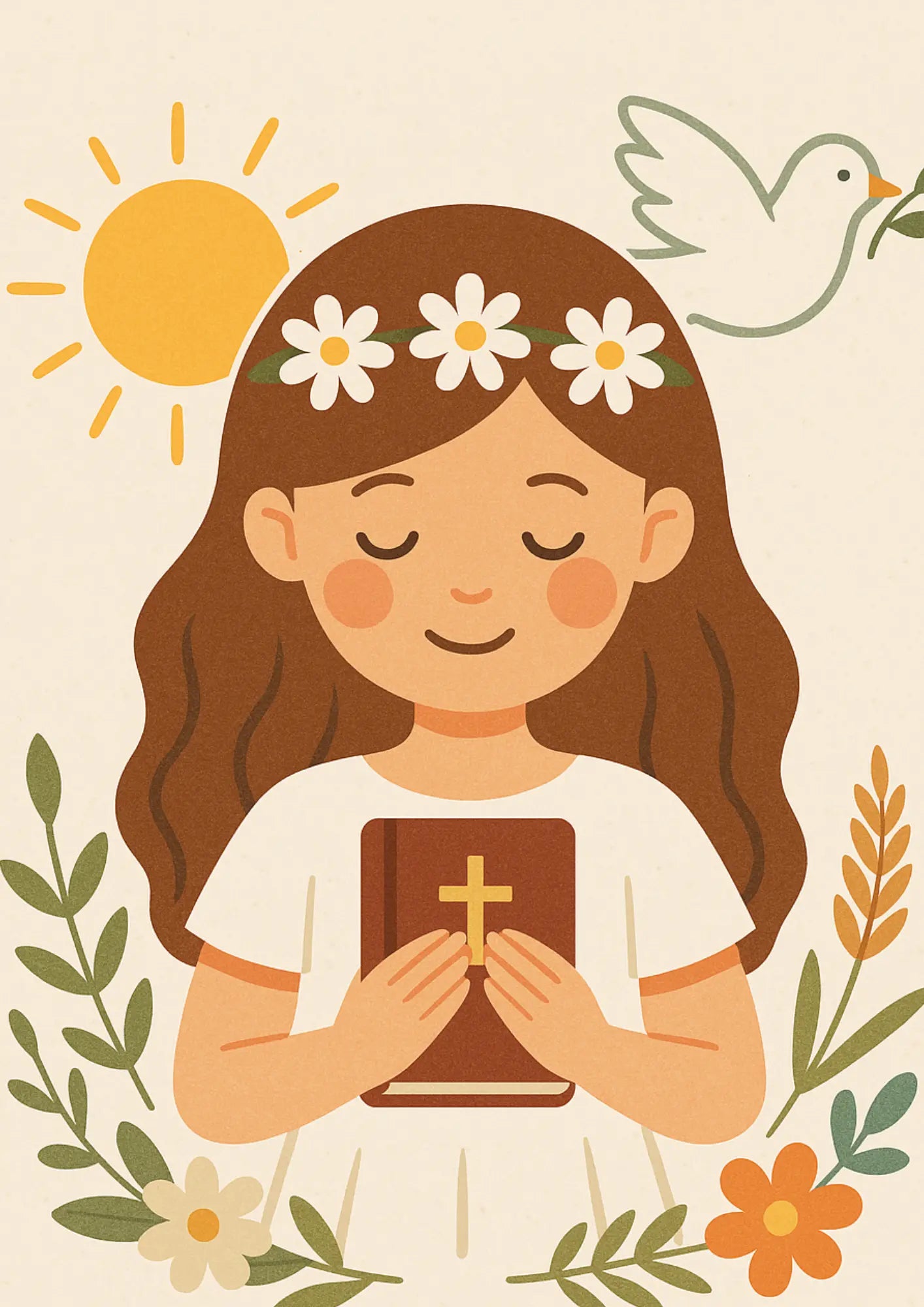 Tortenaufleger Taufe, Kommunion & Konfirmation – Essbares Fondantbild (Erwachsene, DIN A4) - Tisch&Torte