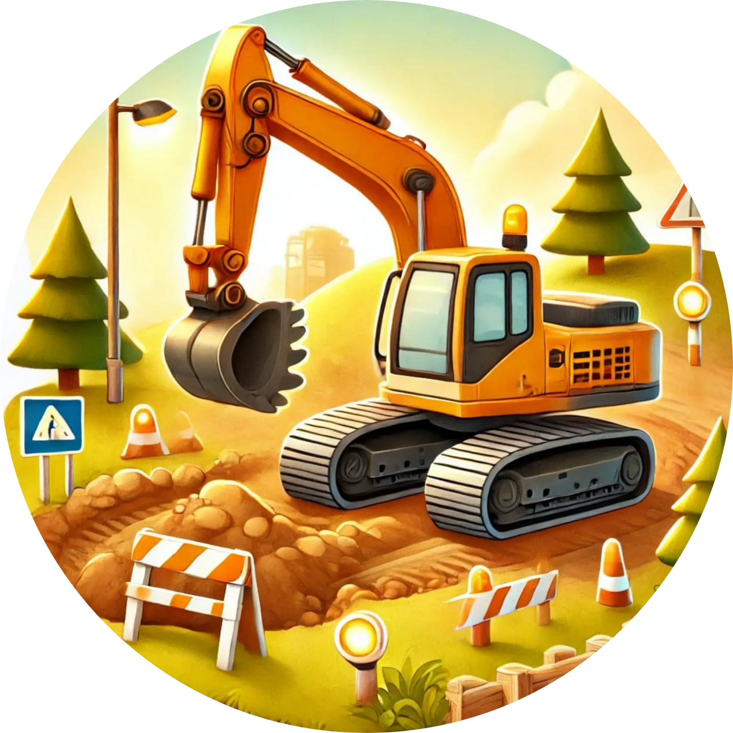 Tortenaufleger Fahrzeuge – Essbares Fondantbild (Kinder & Teenies, rund ∅ 20 cm) - Tisch&Torte