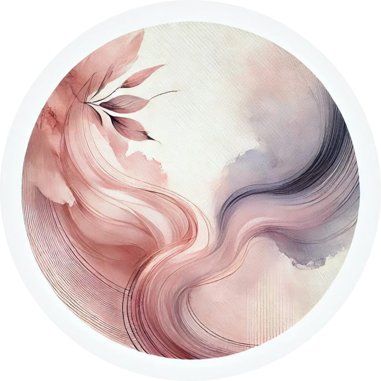 Rosa Aquarellmarmor mit floraler Welle und abstrakten Verläufen