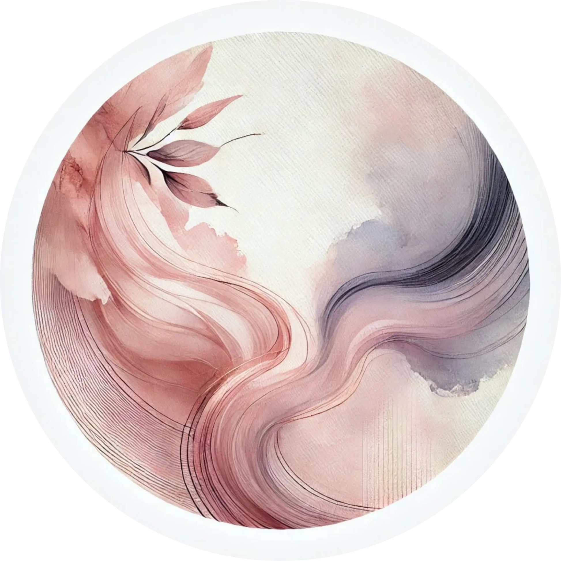 Rosa Aquarellmarmor mit floraler Welle und abstrakten Verläufen