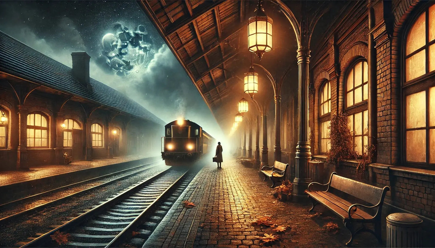 U-Bahn-Tunnel bei Nacht mit dramatischer Beleuchtung – Atmosphärisches Stadtbild mit dunklem, geheimnisvollem Charakter.