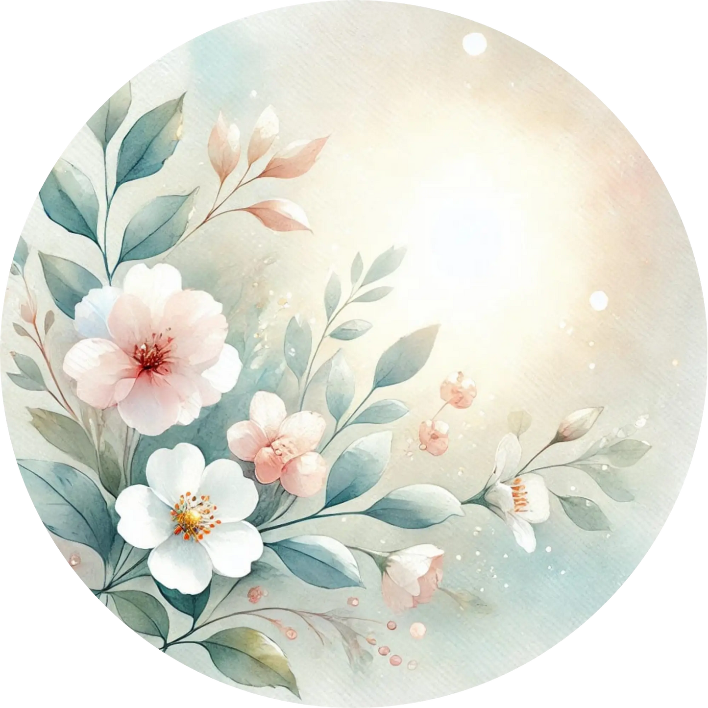 Blumenwolken mit Lichtstrahlen – himmlisches Motiv zur Kommunion