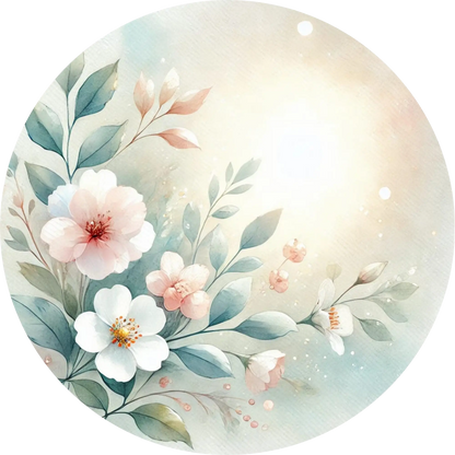 Blumenwolken mit Lichtstrahlen – himmlisches Motiv zur Kommunion