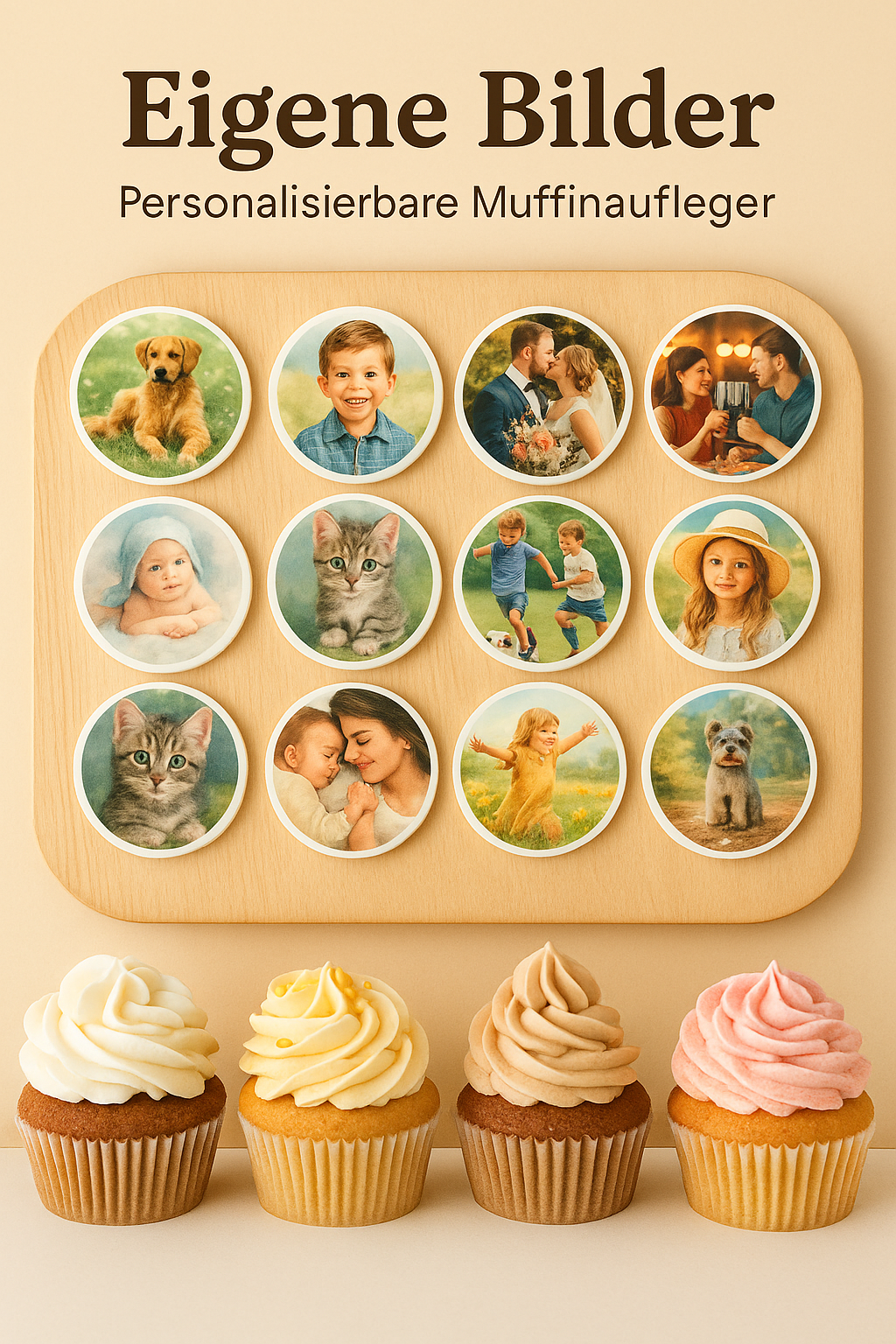 Muffinaufleger mit eigenem Bild – Essbare Fotomotive im 18er Set - Tisch&Torte