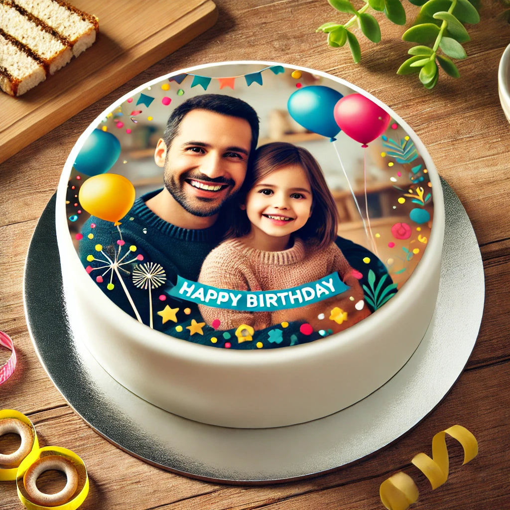 Tortenaufleger mit eigenem Bild – Essbares Fondantbild (rund ∅ 20 cm & DIN A4) - Tisch&Torte