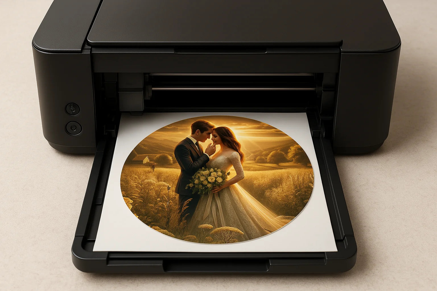 Tortenaufleger mit Wunschmotiv – Individuelles Fondantbild (rund ∅ 20 cm oder DIN A4) - Tisch&Torte